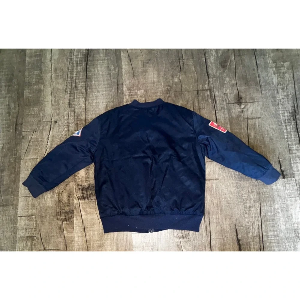 Thomas & Friends Boys Navy Blue Bomber Jacket Patches Size 4T
